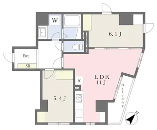 SCLふれあいの丘【405号室】の間取り