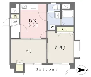 FELICE空港通【302号室】の間取り
