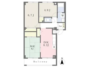 フィネス南斎院【305号室】の間取り