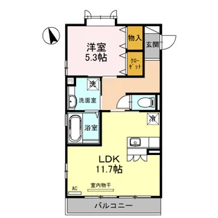 グレイス A棟【206号室】の間取り