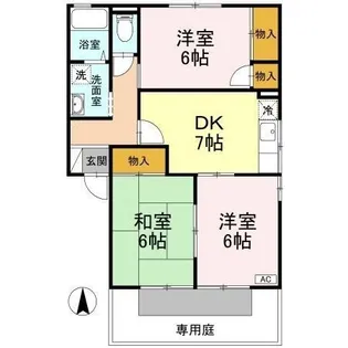 ステーションハウス久米Ⅲ A棟【102号室】の間取り