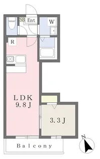 ピエブランⅢ【103号室】の間取り