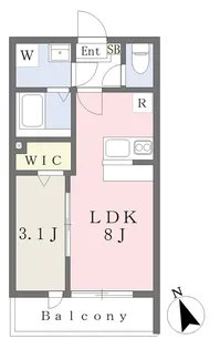 ピエブランⅢ【104号室】の間取り