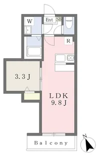 ピエブランⅢ【202号室】の間取り