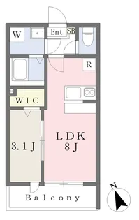 ピエブランⅢ【204号室】の間取り