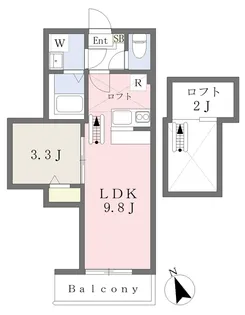 ピエブランⅢ【302号室】の間取り