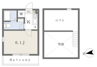アザーレ・キュリオス長津田 B【301号室】の間取り