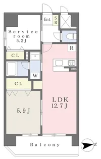 アーバン本町Ⅶ【902号室】の間取り