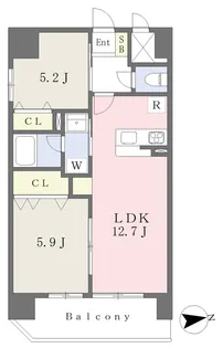 アーバン本町Ⅶ【1002号室】の間取り