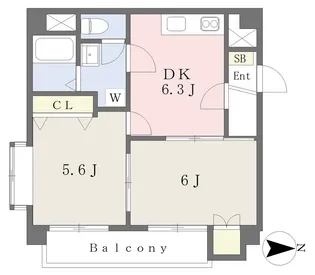 FELICE空港通【201号室】の間取り