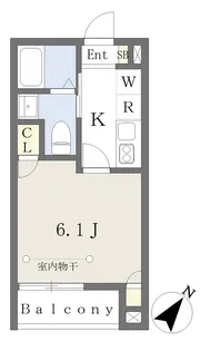 ヘリオス芝山【201号室】の間取り