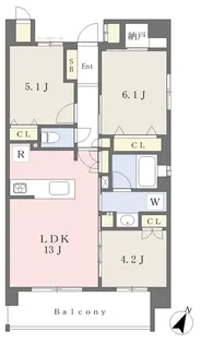 (仮称)宮城野区新田東一丁目【506号室】の間取り