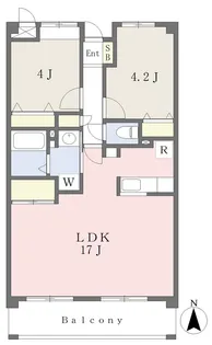 カームヒルズ長坂【202号室】の間取り