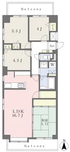 サンクレスタ緑町【1101号室】の間取り