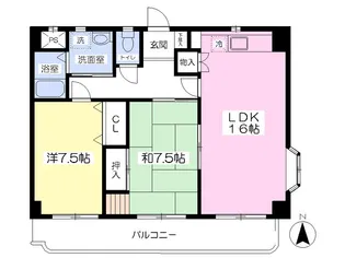 モンシャレー松山【207号室】の間取り