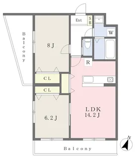 千葉県流山市東初石3丁目【マンション】の間取り