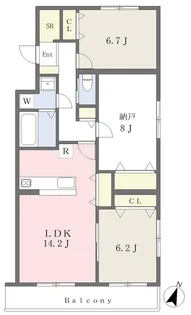 千葉県流山市東初石3丁目【マンション】の間取り