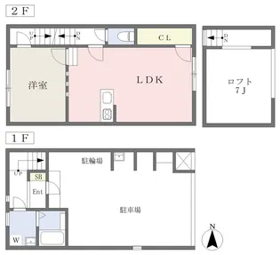 Garage D’s Kume【02号室】の間取り