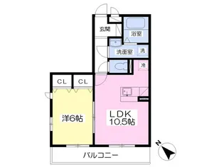 1LDKの間取り画像