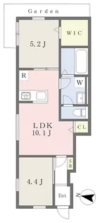 EARL’S COURT西垣生【101号室】の間取り