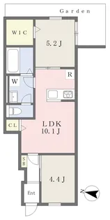 EARL’S COURT西垣生【102号室】の間取り