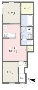 EARL’S COURT西垣生【105号室】の間取り