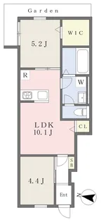 EARL’S COURT西垣生【107号室】の間取り