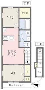 EARL’S COURT西垣生【201号室】の間取り