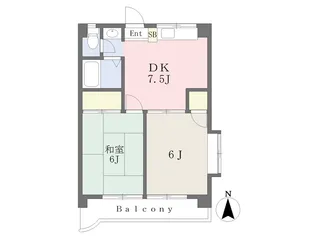サウスガーデン【208号室】の間取り