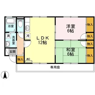 ステーションハウス久米Ⅲ B棟【102号室】の間取り