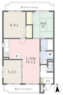 Comfort道後【102号室】の間取り