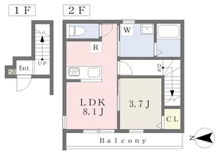 Luna Bianca NakamuraⅡ【202号室】の間取り