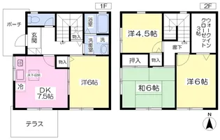 京都府相楽郡精華町桜が丘4丁目【タウンハウス】の間取り