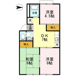 コーポハピネス B棟【101号室】の間取り