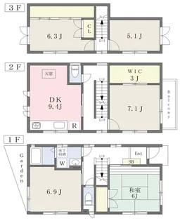 東京都江戸川区西葛西1丁目【一戸建】の間取り