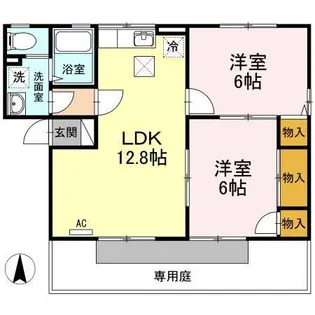 プレジャーⅡ C棟【102号室】の間取り