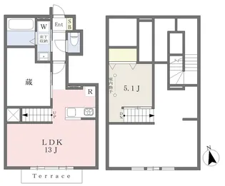 ベルリード吉岡A棟【102号室】の間取り