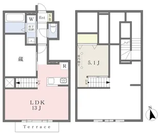 ベルリード吉岡A棟【103号室】の間取り