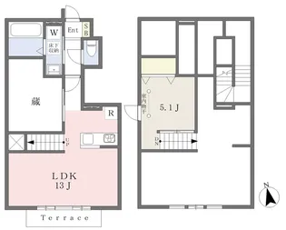 ベルリード吉岡A棟【104号室】の間取り