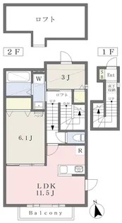 ベルリード吉岡A棟【201号室】の間取り