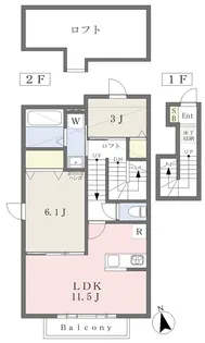ベルリード吉岡A棟【204号室】の間取り