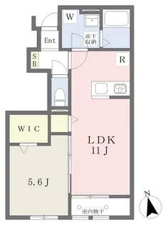 ベルリード吉岡B棟【104号室】の間取り