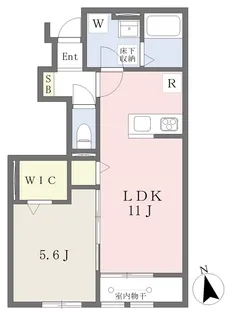 ベルリード吉岡B棟【105号室】の間取り