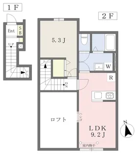 ベルリード吉岡B棟【201号室】の間取り