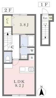 L.2【202号室】の間取り