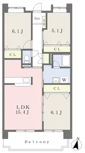ファスティーナ植田【401号室】の間取り