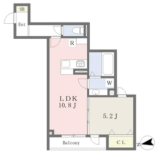 ハンブルトン連坊【202号室】の間取り