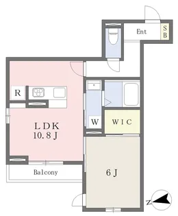ハンブルトン連坊【205号室】の間取り