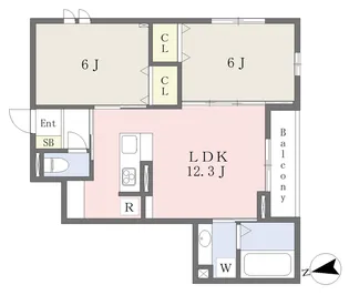 ハンブルトン連坊【301号室】の間取り