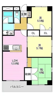 フローリッシュⅠ【401号室】の間取り